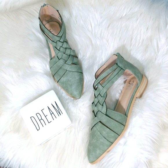 Boho Vibes Faux Suede Shoes in Olive - Picture 1 of 10